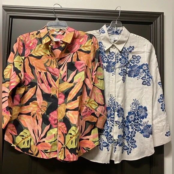 Chico’s Linen Tops - Picture 1 of 10